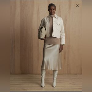 Quince Washable Silk Skirt - Champagne color